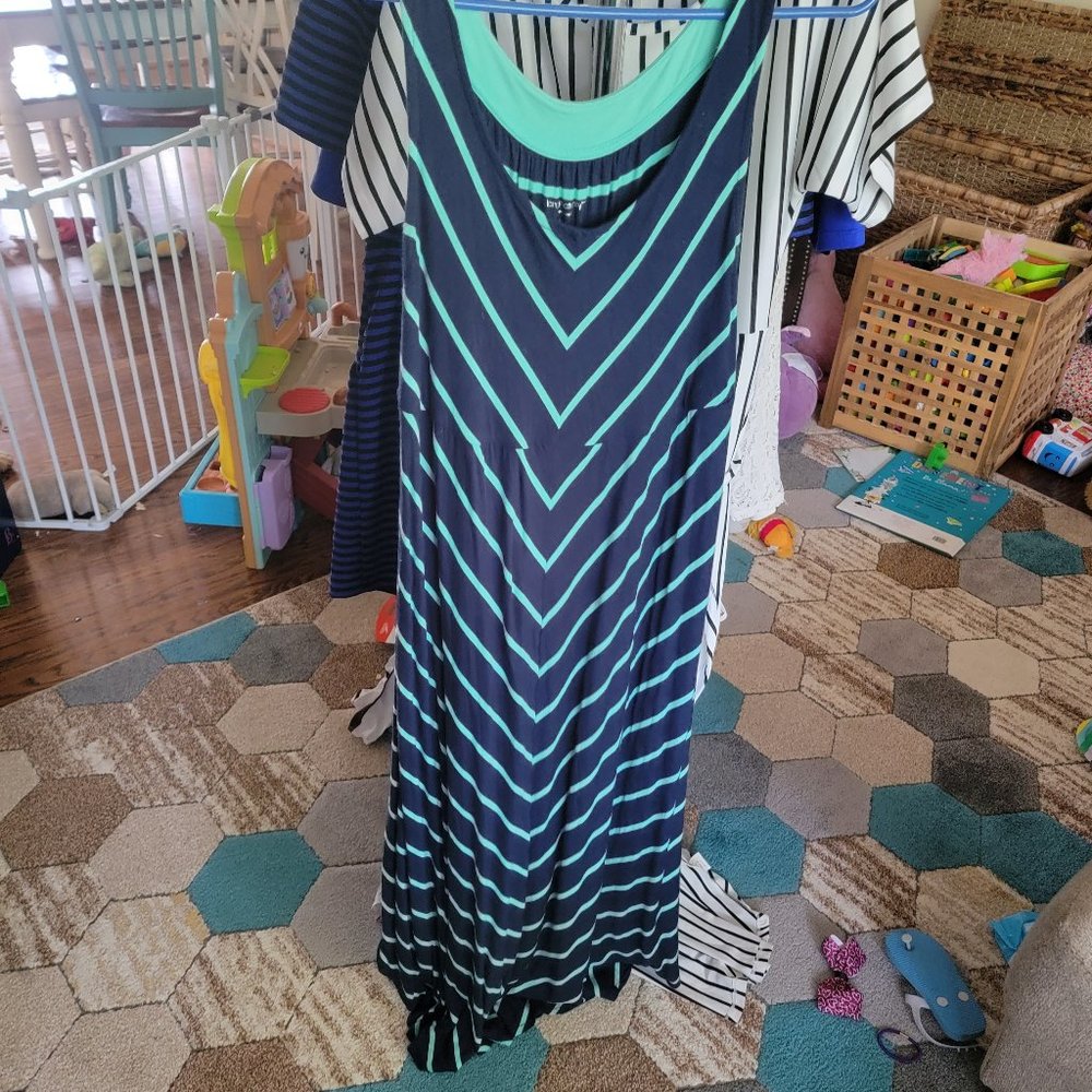 Striped Maternity Maxi Dress